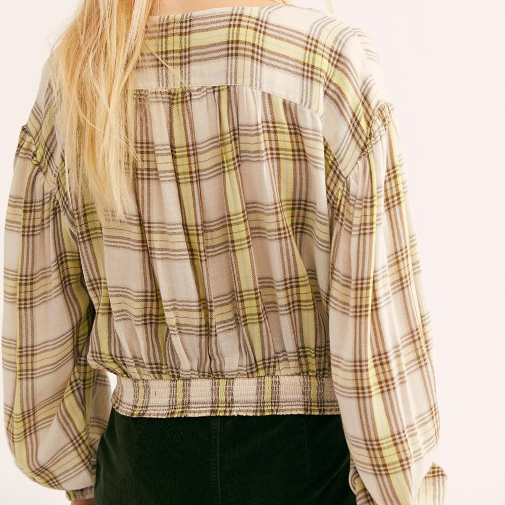 FREE PEOPLE It's The Good Life Plaid Top - Picture 2 of 10